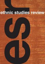 Book cover of ethnic studies review with brown background